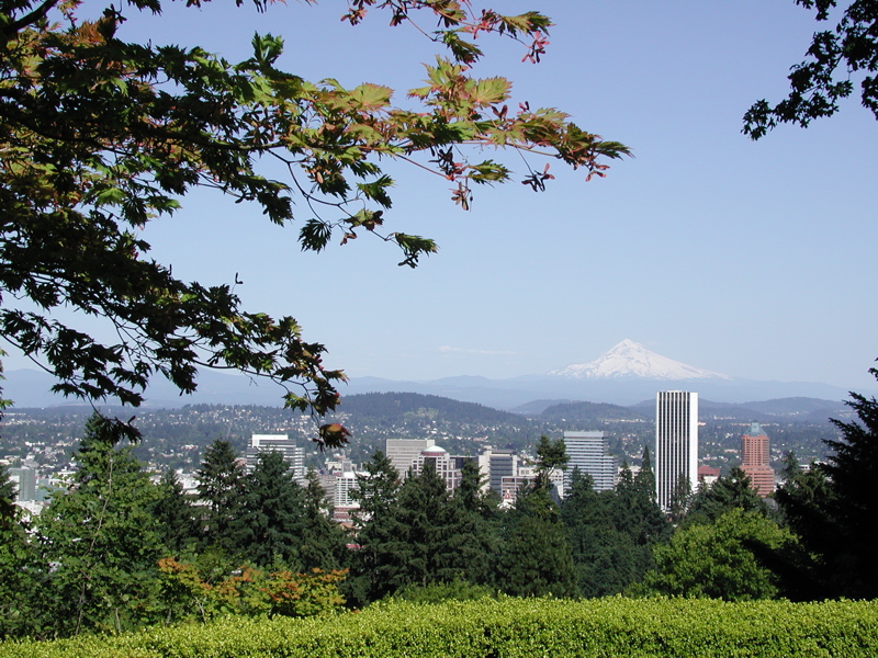 View of Portland and Mt. Hood