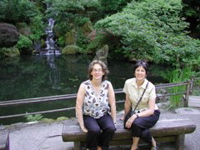 Megan and Kathy at Japanese Garden in Portland